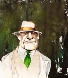 Jean Sibelius caricaturé en homme plus âgé